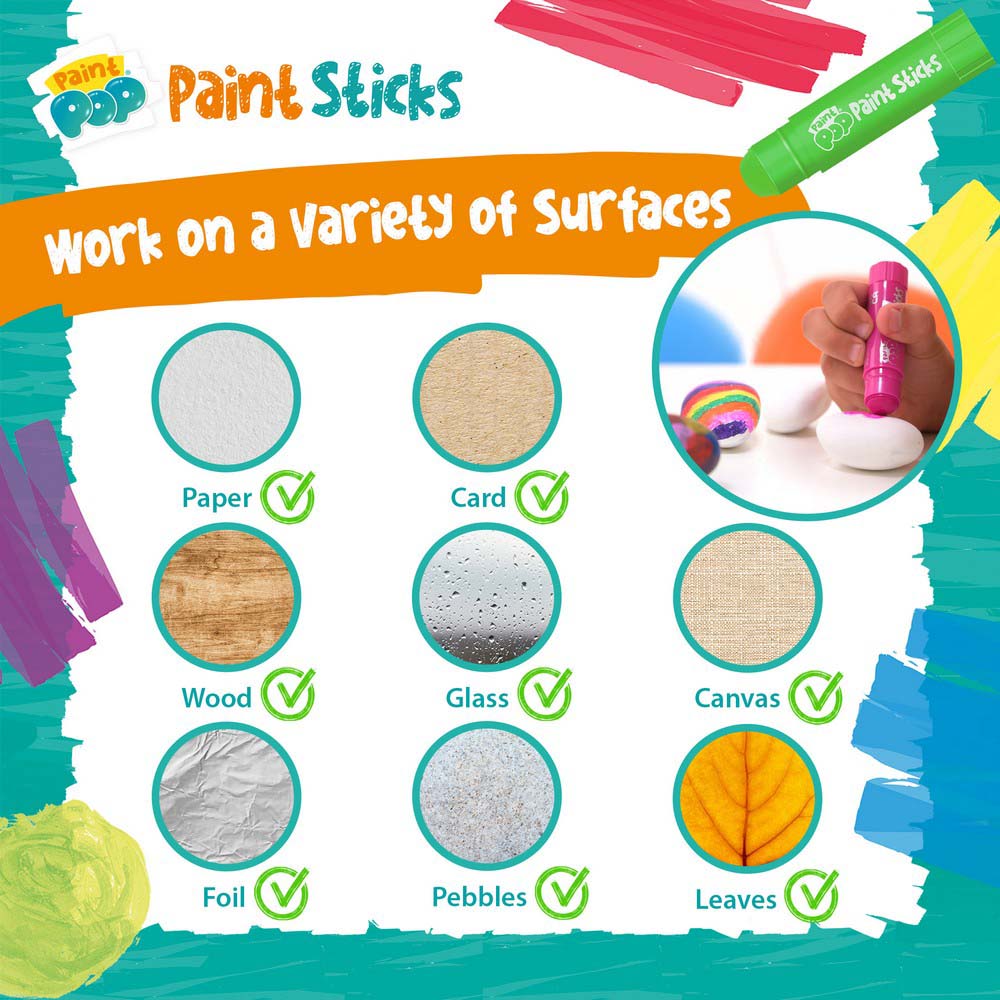 Paint Pop Metallic Quick Dry Paint Sticks- 6 Pack