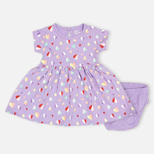 Load image into Gallery viewer, Purple Hearts Theme Dress With Bloomer
