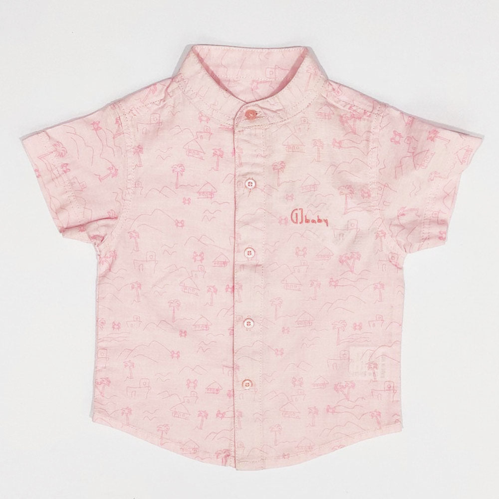 Pink Half Sleeves Cotton Shirt