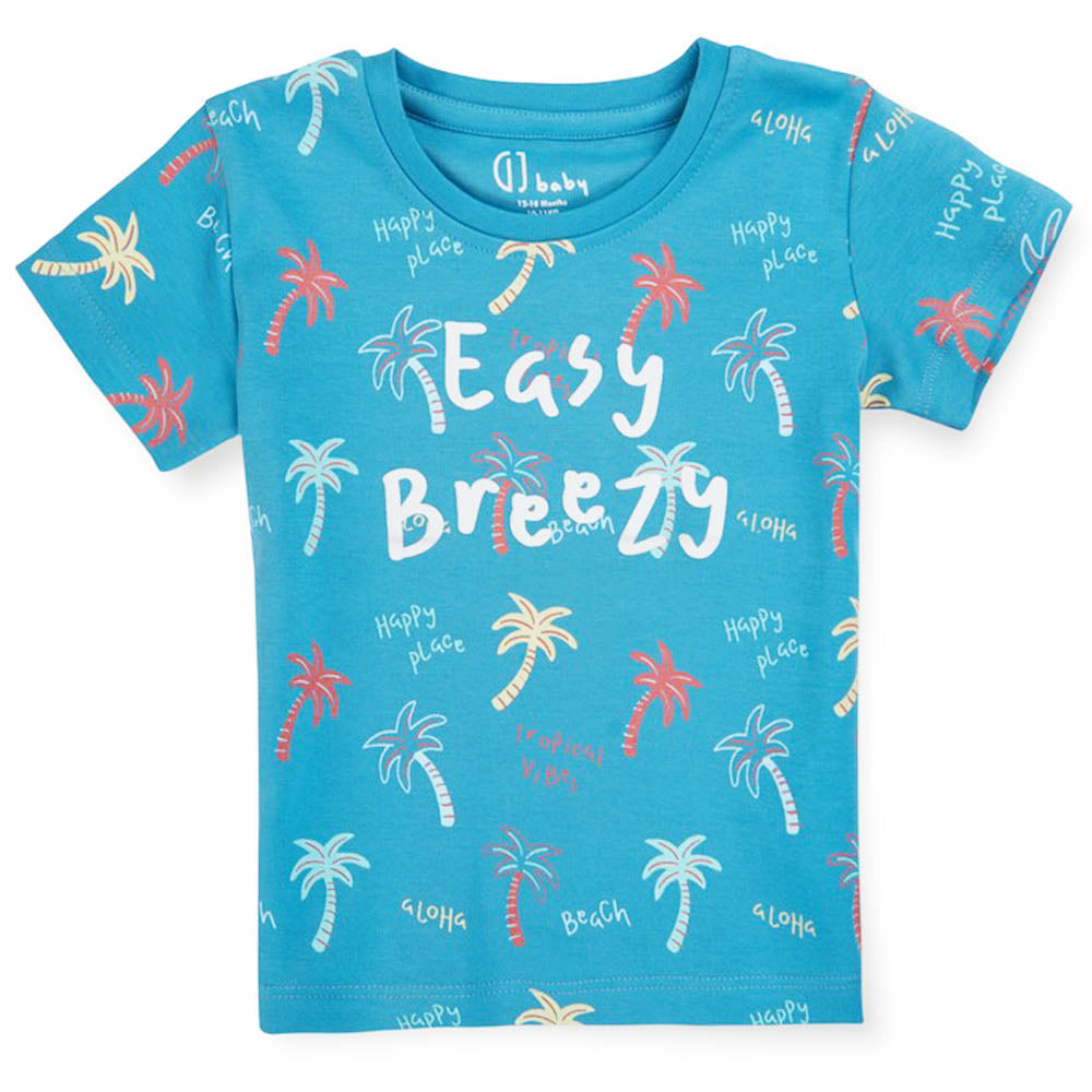 Blue Beach Theme Half Sleeves T-Shirt