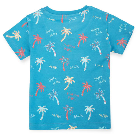 Blue Beach Theme Half Sleeves T-Shirt