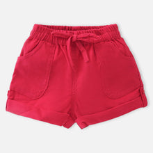 Load image into Gallery viewer, White Striped T-Shirt With Red Corduroy Shorts

