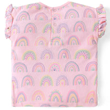 Load image into Gallery viewer, Pink Rainbow Theam  Frill Sleeves T-Shirt &amp; Dungaree Set
