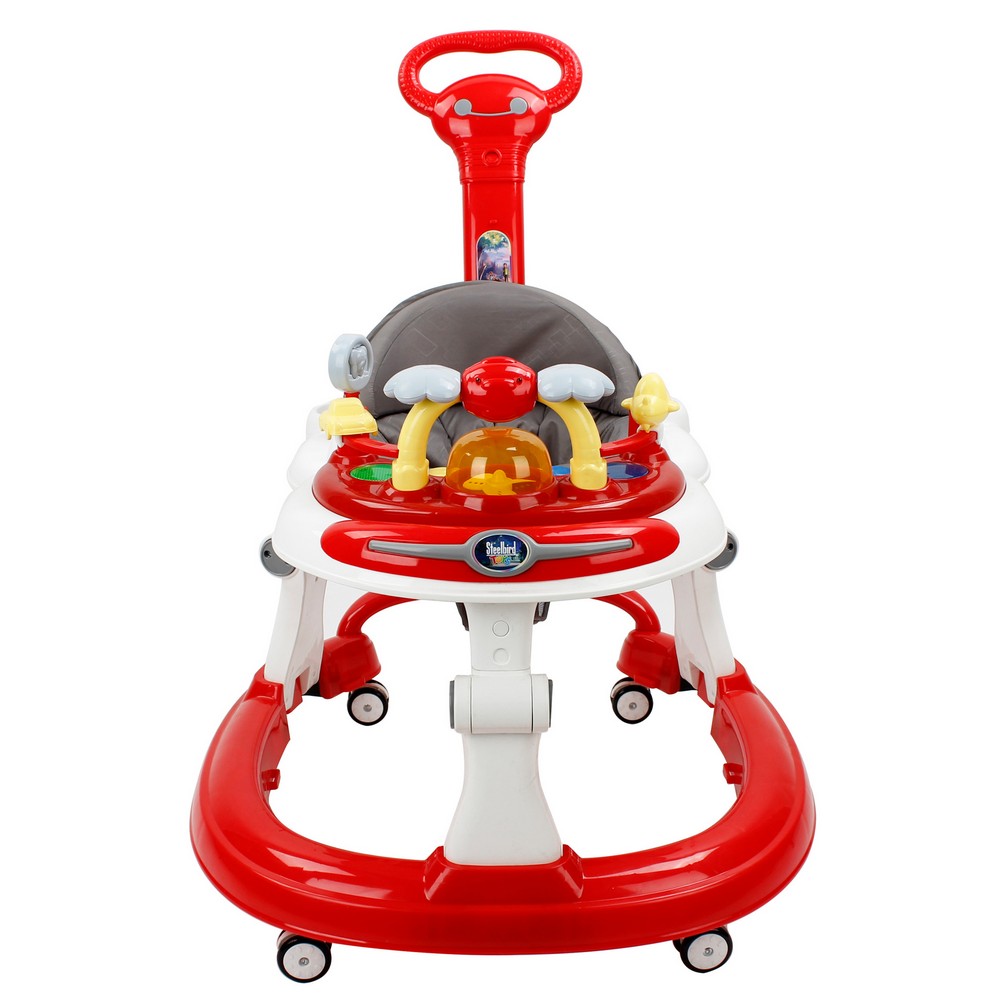 Red Steelbird Baby Walker With Parental Handle