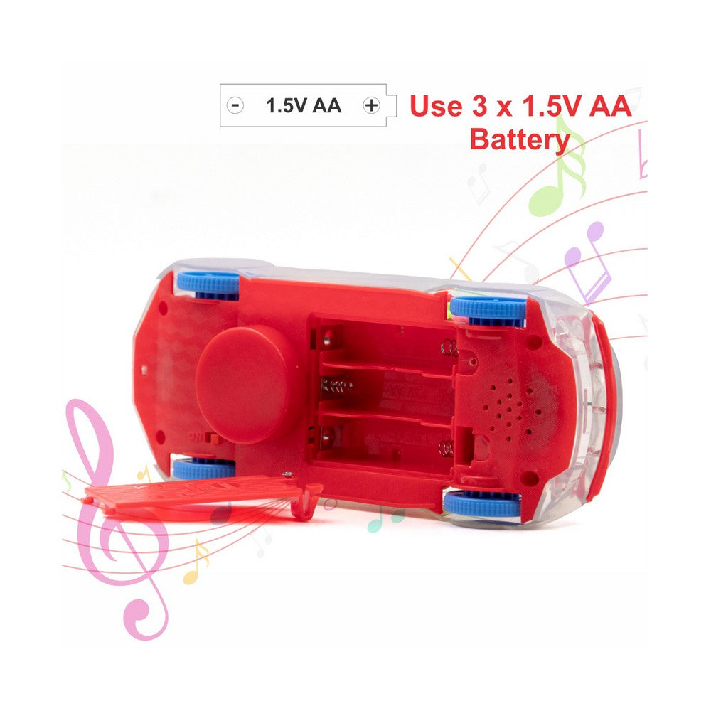 Red Transparent 3D Gear Car(Color May Vary)