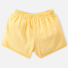 Load image into Gallery viewer, Yellow Embroidered T-Shirt With Shorts Co-Ord Set
