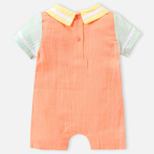 Load image into Gallery viewer, Orange Half Sleeves Cotton Romper
