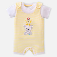 Load image into Gallery viewer, Yellow Striped Romper Dungaree With White T-Shirt
