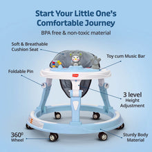 Load image into Gallery viewer, Blue 3 Level Height Adjustment 360° Joy Baby Walker
