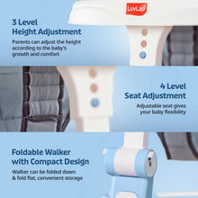 Load image into Gallery viewer, Blue 3 Level Height Adjustment 360° Joy Baby Walker
