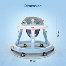 Load image into Gallery viewer, Blue 3 Level Height Adjustment 360° Joy Baby Walker
