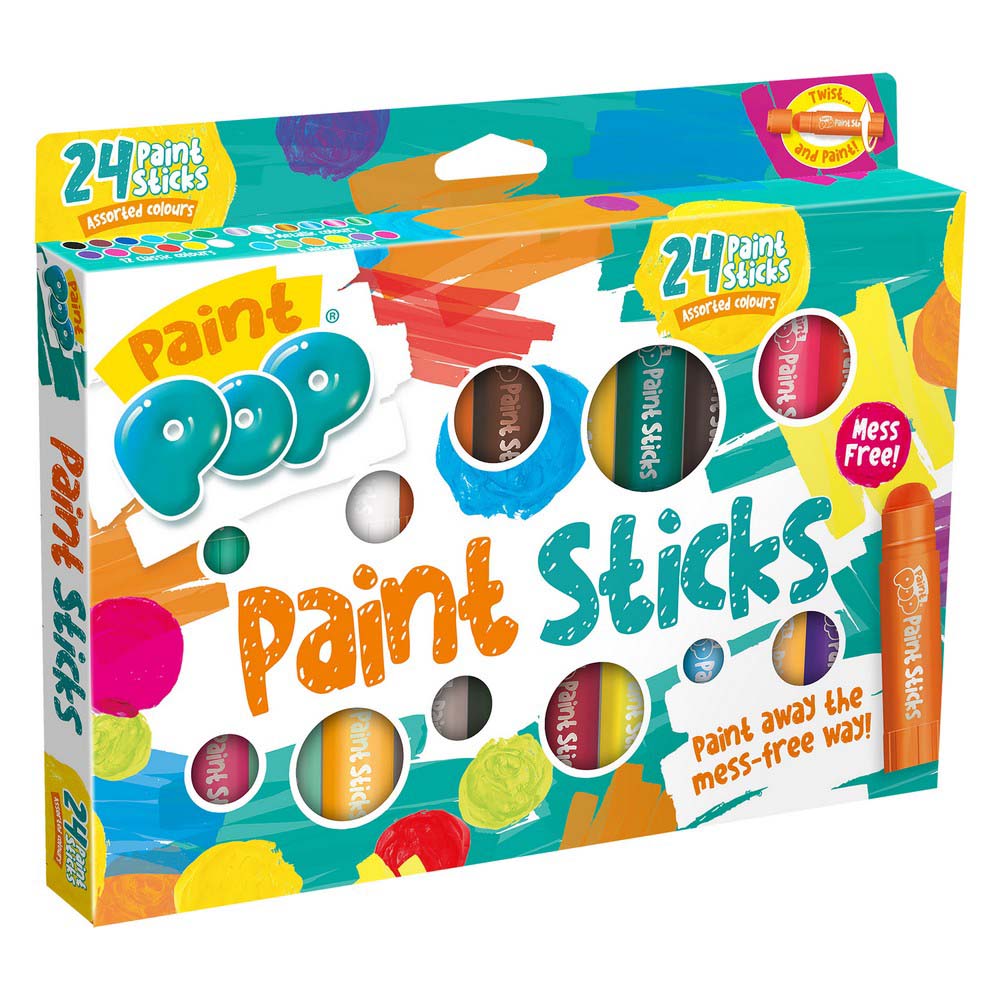 Paint Pop Assorted Quick Dry Paint Sticks- 24 Pack