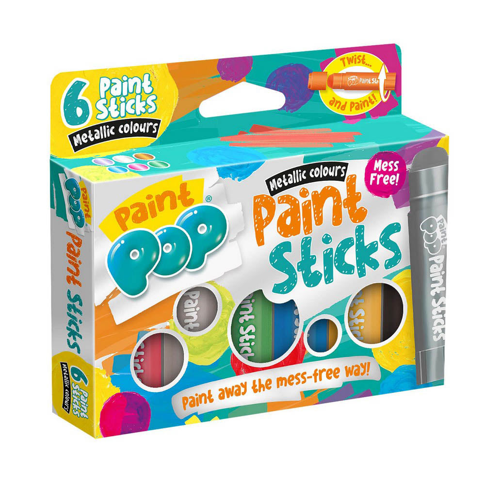 Paint Pop Metallic Quick Dry Paint Sticks- 6 Pack