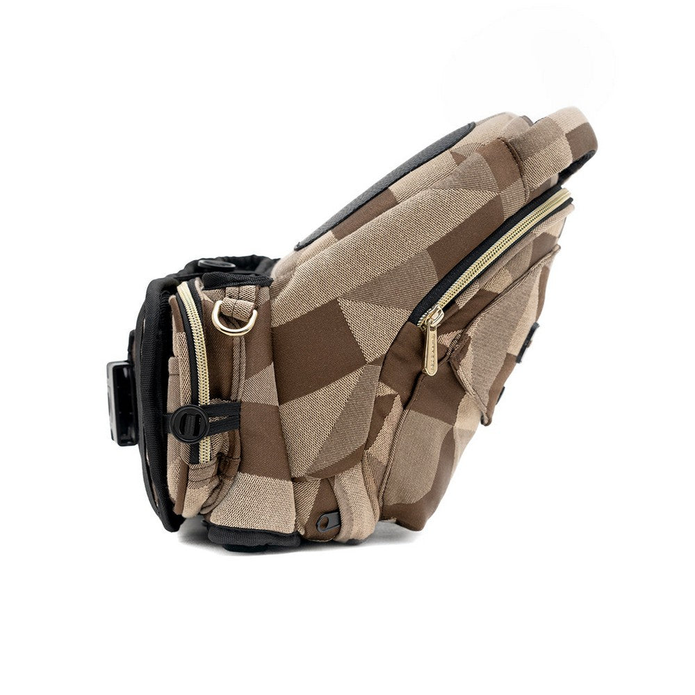 Luxury Brown Sand Baby Carrier with Hip Seat
