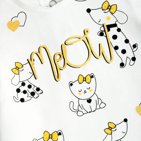 White Kitty Theme Full Sleeves T-Shirt