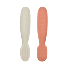 Load image into Gallery viewer, Silicone Pre-Feeding Spoons- Pink &amp; Grey (Set of 2)
