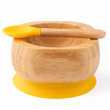Load image into Gallery viewer, Yellow Bamboo Bowl and Spoon Set
