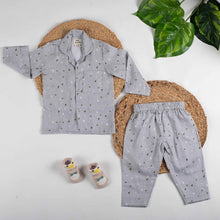 Load image into Gallery viewer, Grey Sky Theme Full Sleeves Organic Cotton Night Suit
