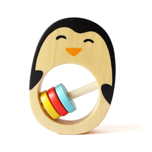 Load image into Gallery viewer, Penguin Wooden Rattle
