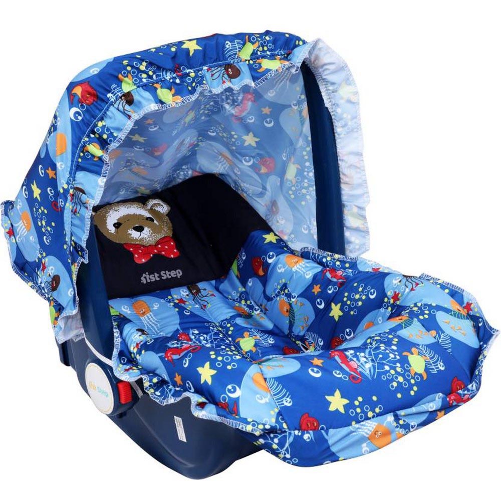Blue Sea Creatures Theme Carry Cot With Back Storage