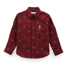 Load image into Gallery viewer, Maroon U.S.Polo Printed Cotton Shirt
