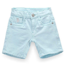 Load image into Gallery viewer, Blue Mid Rise Solid Shorts
