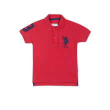 Load image into Gallery viewer, Red Cotton Pique Polo T-Shirt
