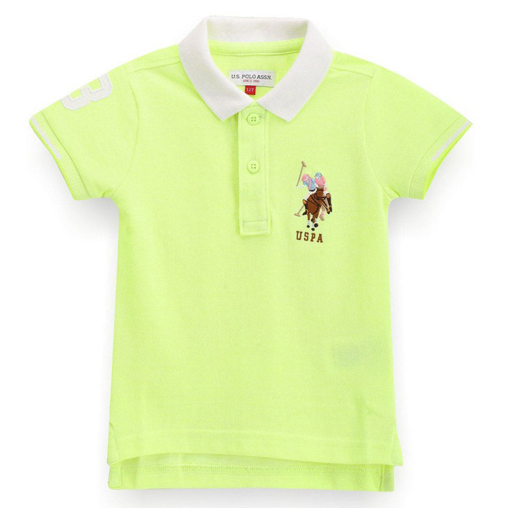Neon Green Cotton Polo T-Shirt