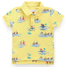Load image into Gallery viewer, Yellow Graphic Printed Polo T-Shirt
