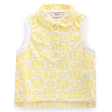 Load image into Gallery viewer, Yellow Sleeveless Cotton Polo T-Shirt
