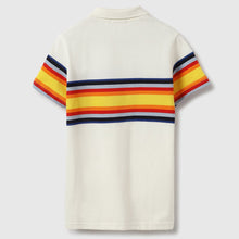 Load image into Gallery viewer, Cotton Striped Polo T-Shirt- Off White
