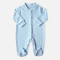 Blue Full Sleeves Cotton Footsie