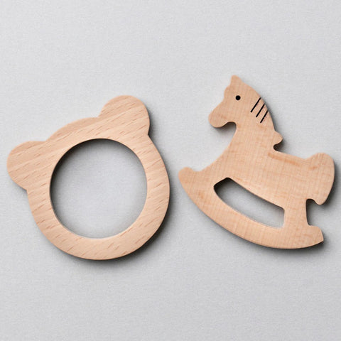 Natural Wood Teether With No Sharp Edges (4Months+)