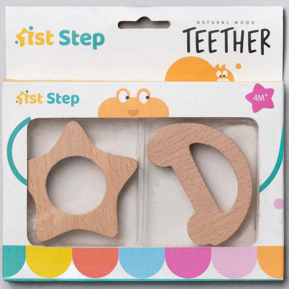 1st Step Teether Natural Wood Teether With No Sharp Edges