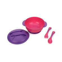 Load image into Gallery viewer, Purple Feeding Bowl With Cutlery
