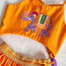 Load image into Gallery viewer, Orange Embroidered Choli With Cotton Lehenga &amp; Dupatta
