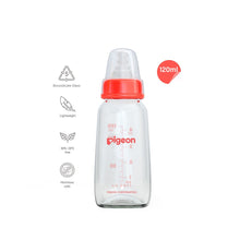 Load image into Gallery viewer, Red Glass Feeding Bottle With Nipple - 120ml
