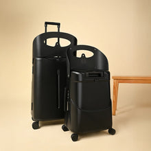 Load image into Gallery viewer, Midnight Black Ride-On Trolley Check-In Luggage 24 Inches
