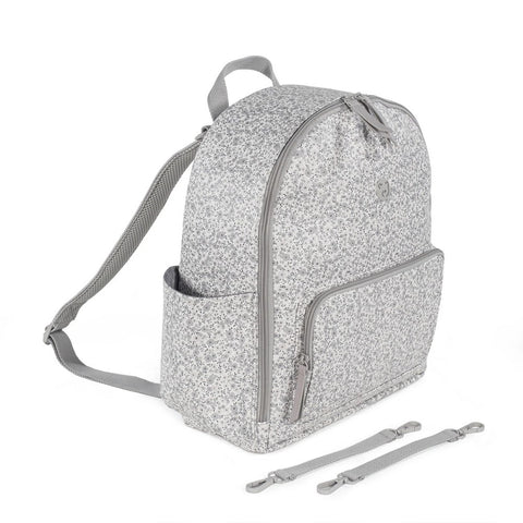 Grey Flower Mellow Backpack Diaper Changing Bag