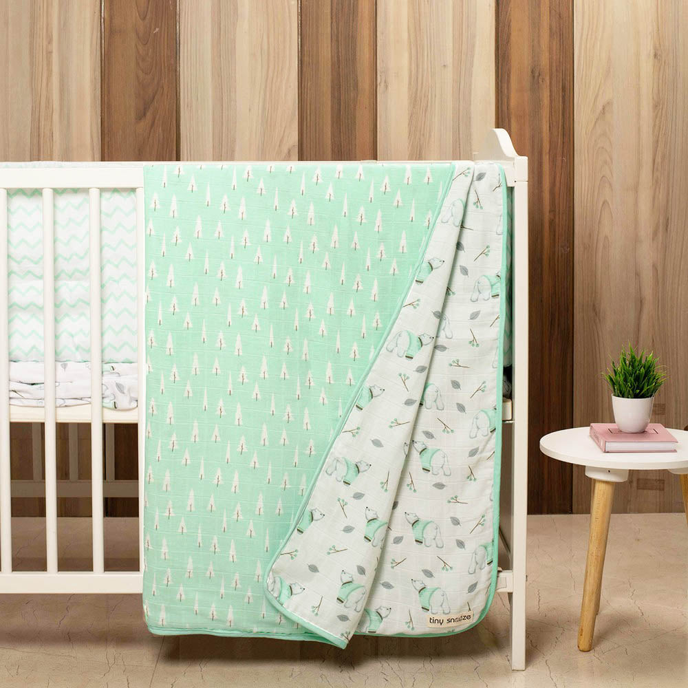 Green Arctic Into The wild Organic Muslin Blanket