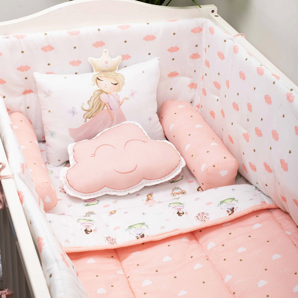 Pink Fairytale Organic Cotton Cot Bedding Set
