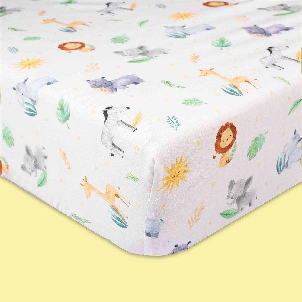 Yellow Into The Wild Organic Cotton Cot Bedding Set