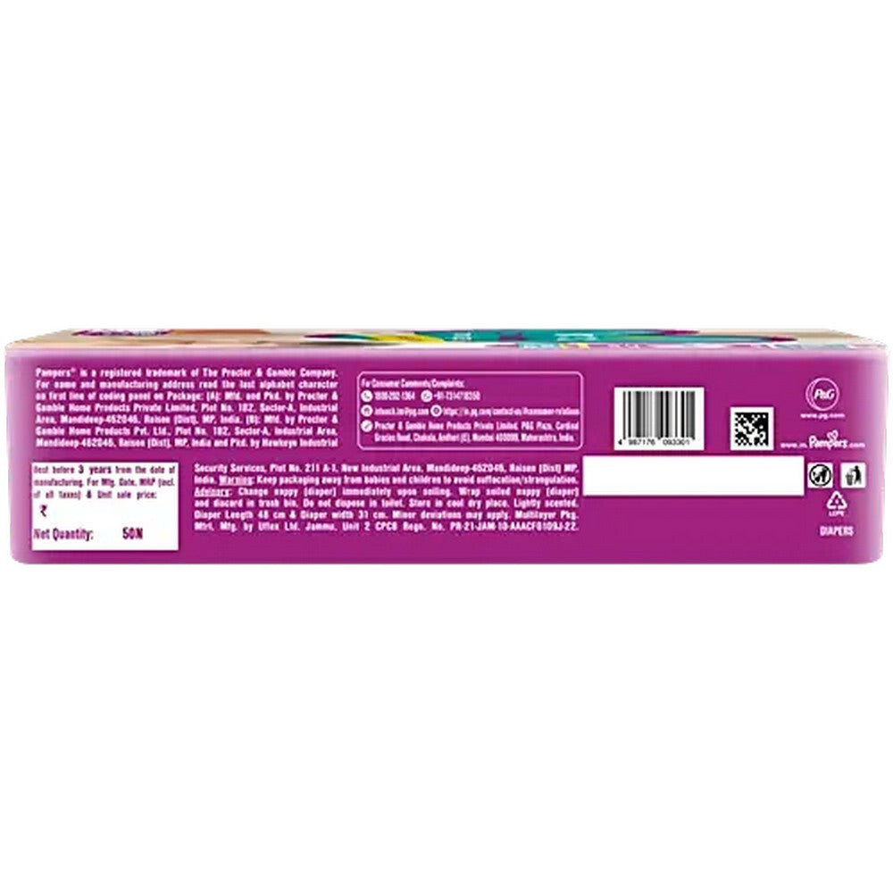 Large Pampers Active Baby Diapers - 50 Pieces (9-14 kg)