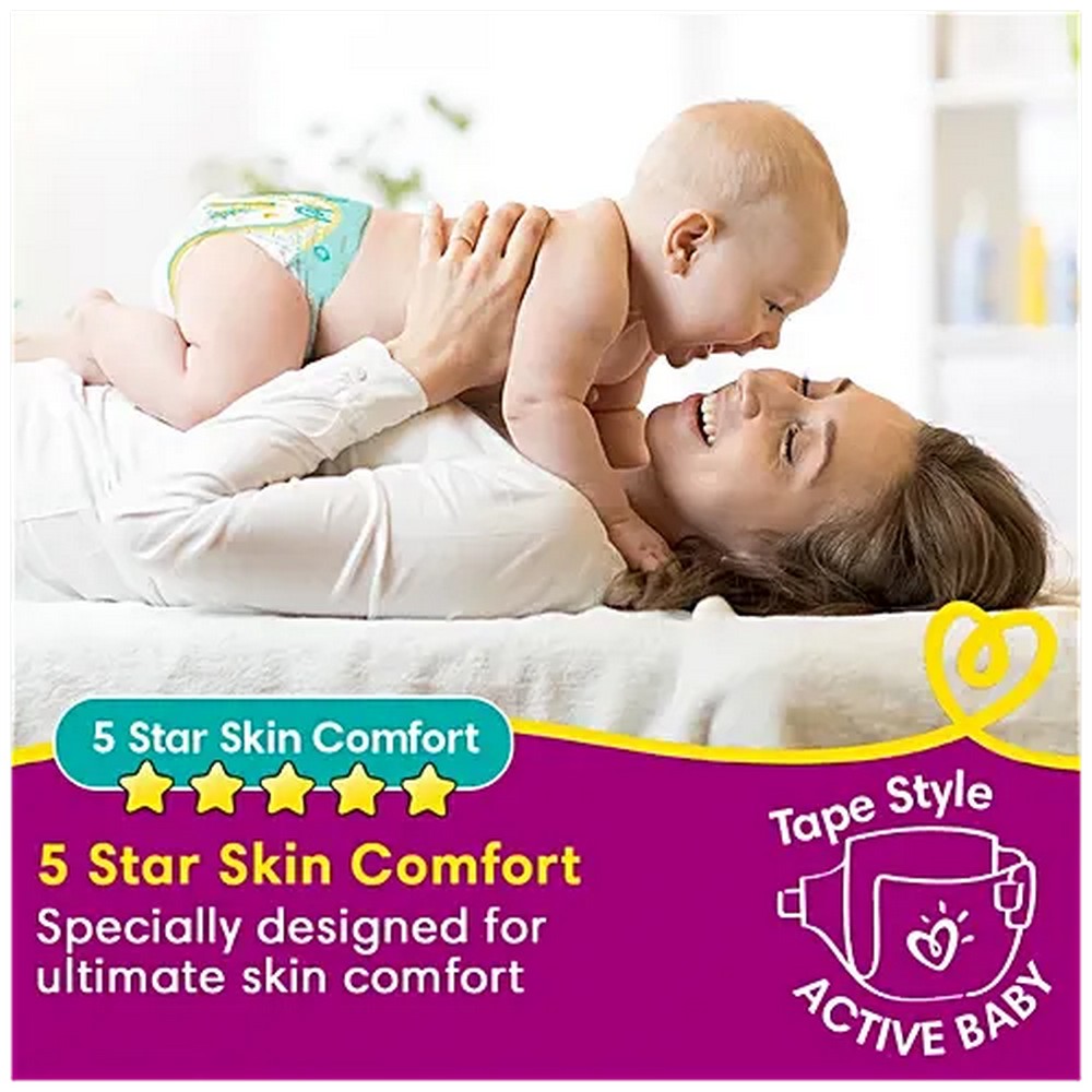 Large Pampers Active Baby Diapers - 50 Pieces (9-14 kg)