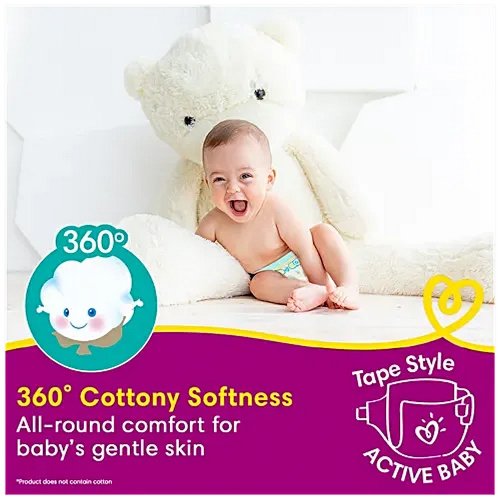 Large Pampers Active Baby Diapers - 50 Pieces (9-14 kg)