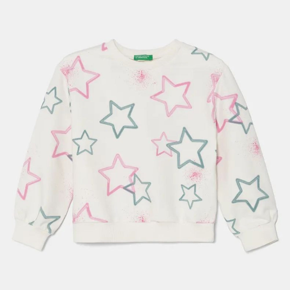 White Star Printed Benetton Sweatshirt