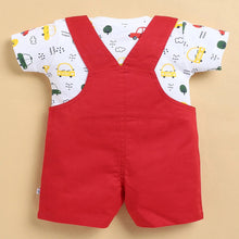 Load image into Gallery viewer, Red Romper With Car Printed T-Shirt
