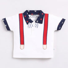Load image into Gallery viewer, White Half Sleeves T-Shirt With Denim Shorts
