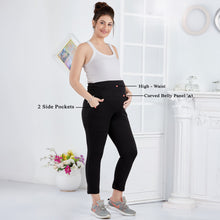 Load image into Gallery viewer, Black High Waist Maternity Pants
