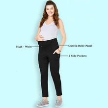 Load image into Gallery viewer, Grey &amp; Black High Waist Maternity Pants
